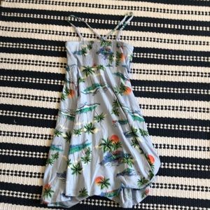 Girls sunset and palm tree dress